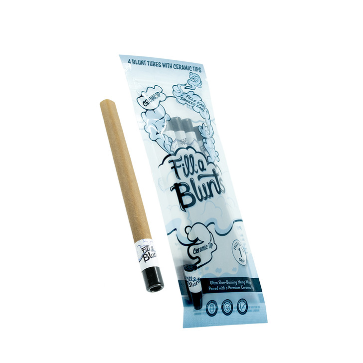 Fill-a Blunts 1 Gram King Size Pre-Rolled Blunt Tubes with Ceramic Filter Tips featuring Ceramicool technology [Pack of 4 Blunt Tubes]