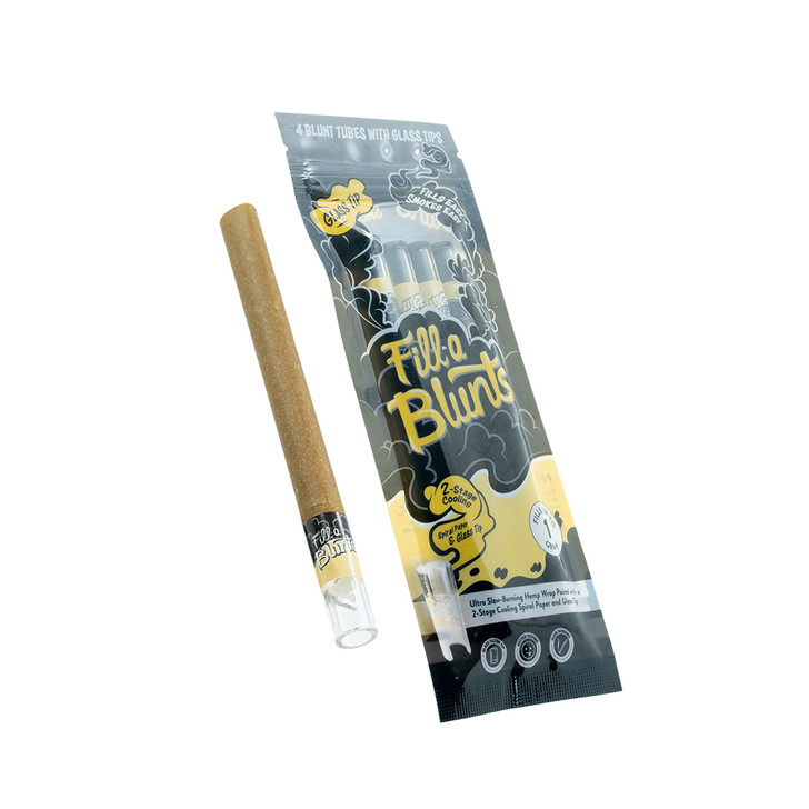 Fill-a Blunts King Size 1-Gram Pre-Rolled Blunt Tubes with Glass Filter Tips [Pack of 4 Blunt Tubes]