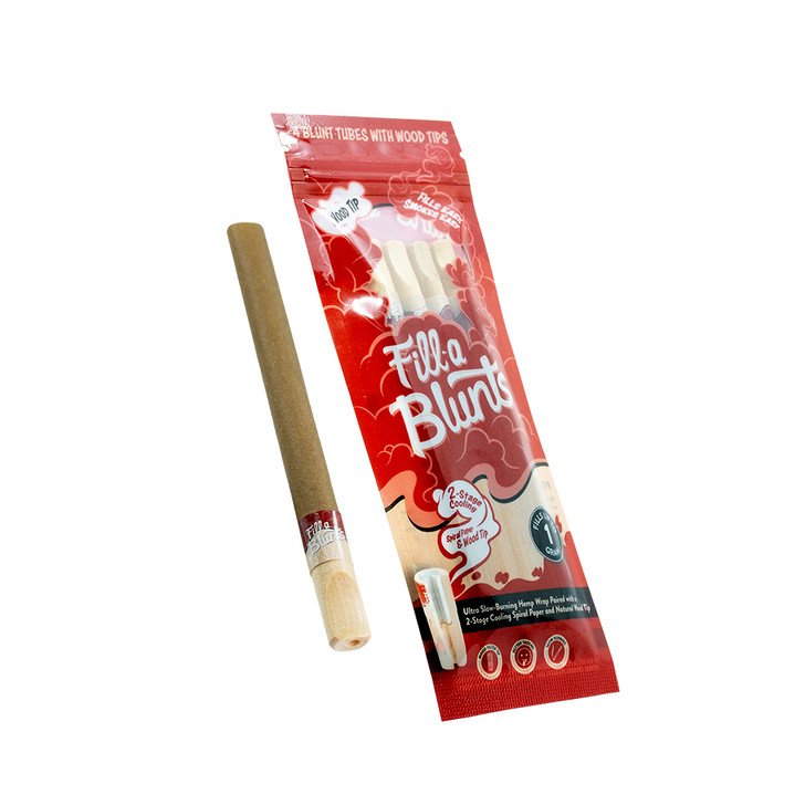 Fill-a Blunts King Size 1 Gram Pre-Rolled Blunt Tubes with Wood Filter Tips [Pack of 4 Blunt Tubes]