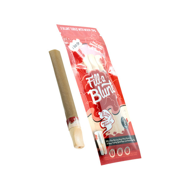 Fill-a Blunts 2 Gram Fatty Pre Rolled Hemp Wrap Blunt Tubes with Wood Filter Tips [Pack of 3] - 2g