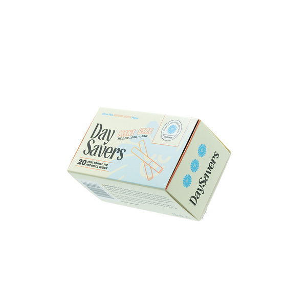 DaySavers Minis Refined White Artisan Pre Rolled Tubes - 20 Pack - Ultra-Thin Slow-Burning French-Milled Rolling Paper