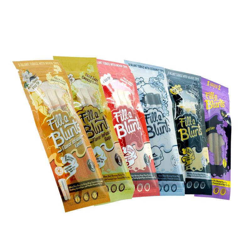 Fill-a Blunts 2 Gram Fatty Premium Blunt Tubes Bundle - Glass, Ceramic, Wood, and Spiral Tips - 18 2g Tubes! [6 Packs - 3 Blu