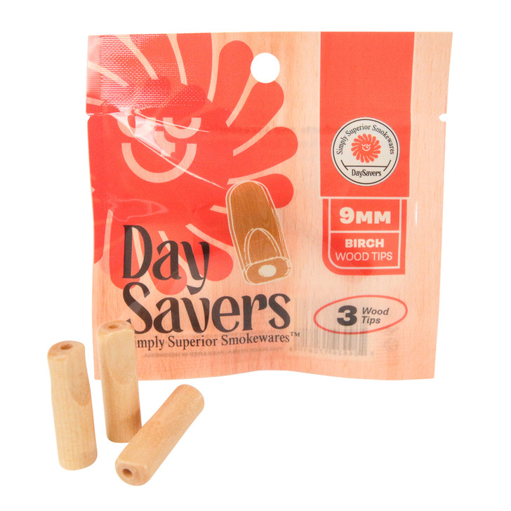 DaySavers 9mm Natural Wood Filter Tips [Pack of 3 - Tips Only]