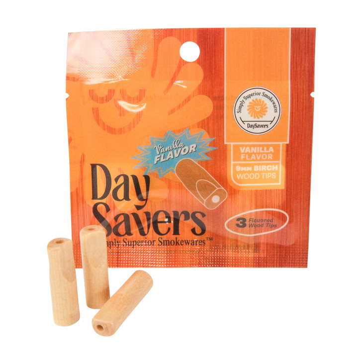 DaySavers 9mm Vanilla Flavor Wood Filter Tips [Pack of 3 - Tips Only]