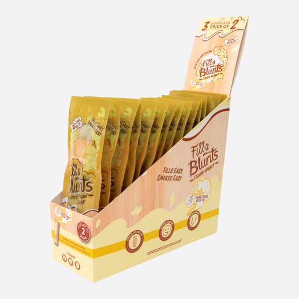 Fill-a Blunts 2 Gram Fatty Pre Rolled Hemp Wrap Blunt Tubes with Sugar Flavor Wood Filter Tips - All-Natural Hemp Blunt Wraps