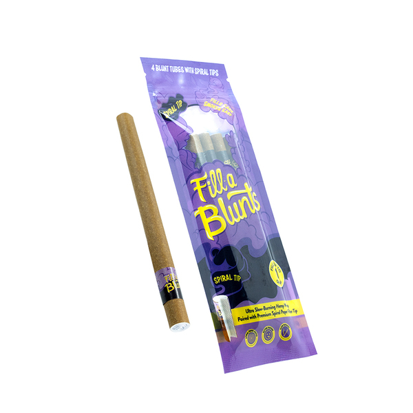 Fill-a Blunts King Size 1 Gram Pre-Rolled Blunt Tubes with Spiral Filter Tips [Pack of 4 Blunt Tubes] - 1g