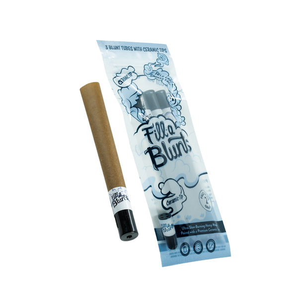 Fill-a Blunts 2 Gram Fatty Pre-Rolled Hemp Wrap Blunt Tubes with Ceramic Tips - All-Natural Hemp Blunt Wraps