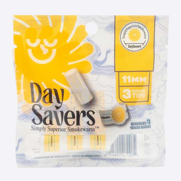 DaySavers 11mm Ceramic Tip - Available in Glass, Wood, and Ceramic Filter Tip Styles