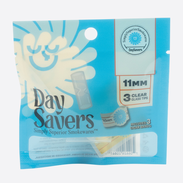 DaySavers 11mm Glass Tip - Available in Glass, Wood, and Ceramic Filter Tip Styles