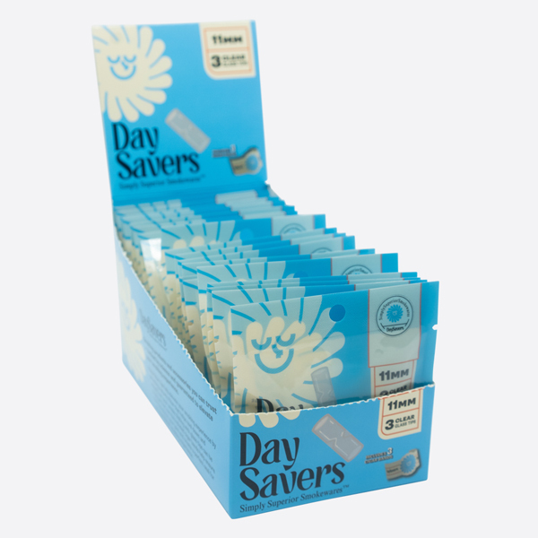 DaySavers Display Box - 11mm Glass Tip [3 per Pack - 20 Packs per Case]