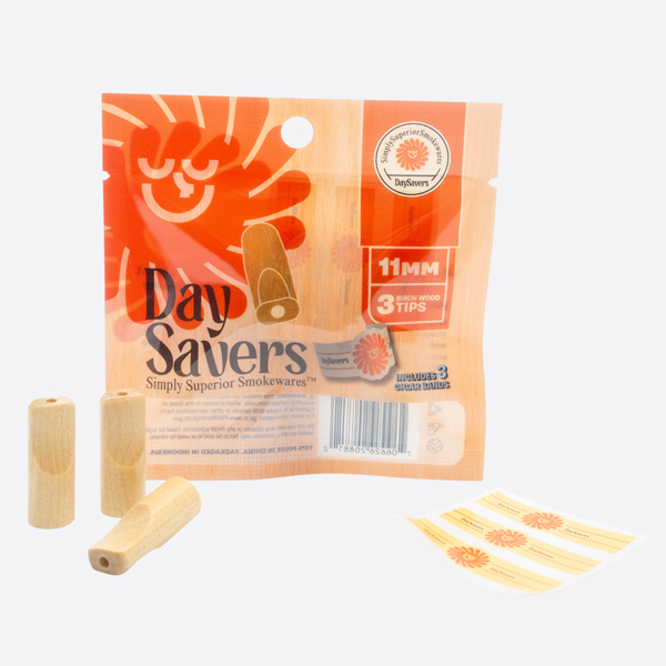 DaySavers Display Box - 11mm Wood Tip - Lab-Tested Cannabis Accessories Free from Heavy Metals and Pesticides