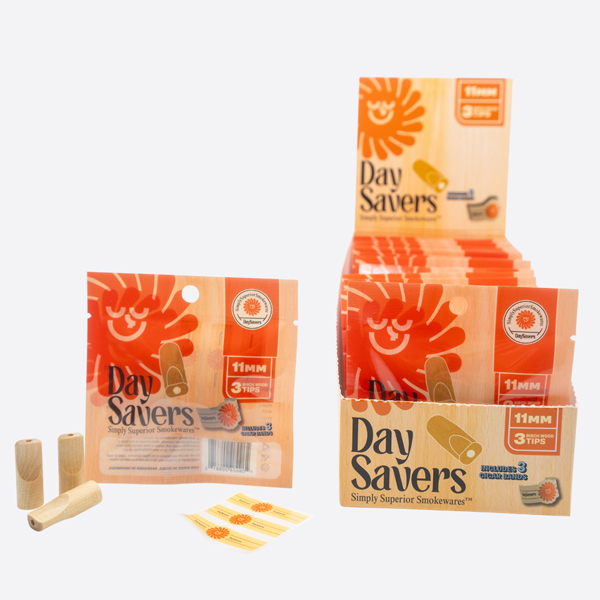 DaySavers Display Box - 11mm Wood Tip - Premium Filter Tip - Glass, Wood and Ceramic Options Available