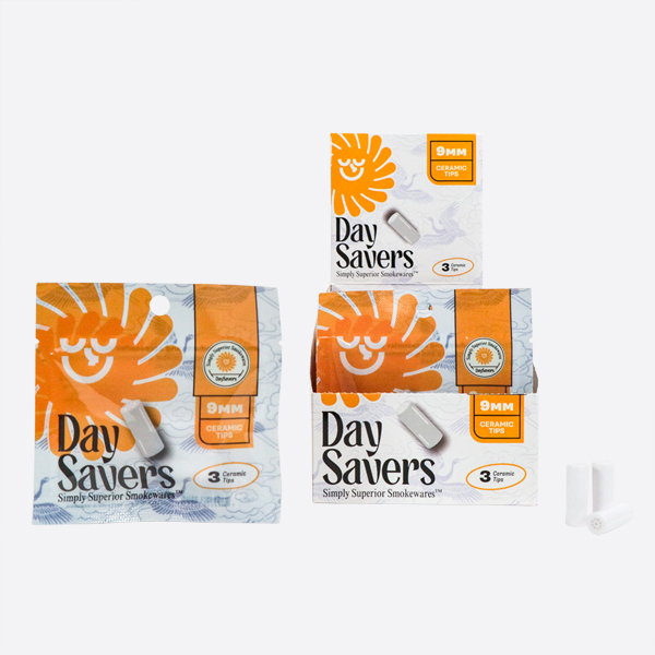DaySavers 9mm Ceramic Filter Tips with Ceramicool technology - Available in Glass, Wood, and Ceramic Filter Tip Styles
