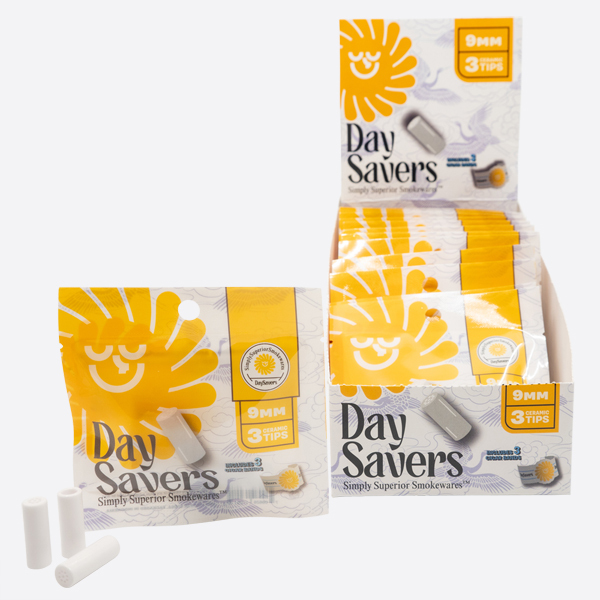 DaySavers Ceramic Filter Tips Display Box [3 Tips per Pack - 20 Packs per Box]