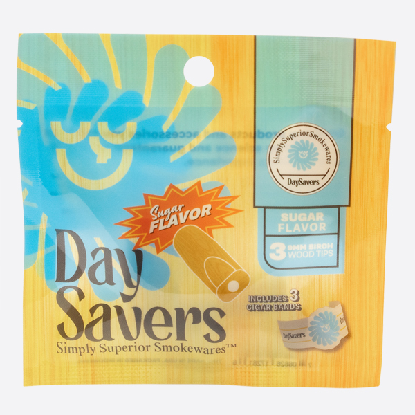 DaySavers Sugar Flavor Wood Filter Tips - Lab-Tested Cannabis Accessories Free from Heavy Metals and Pesticides