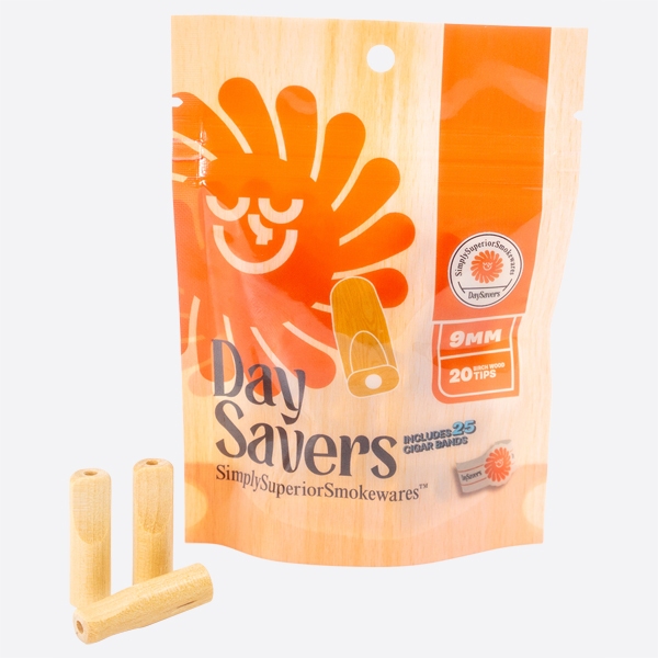 DaySavers 9mm Wood Filter Tips with Cigar Bands - Available in Glass, Wood, and Ceramic Filter Tip Styles