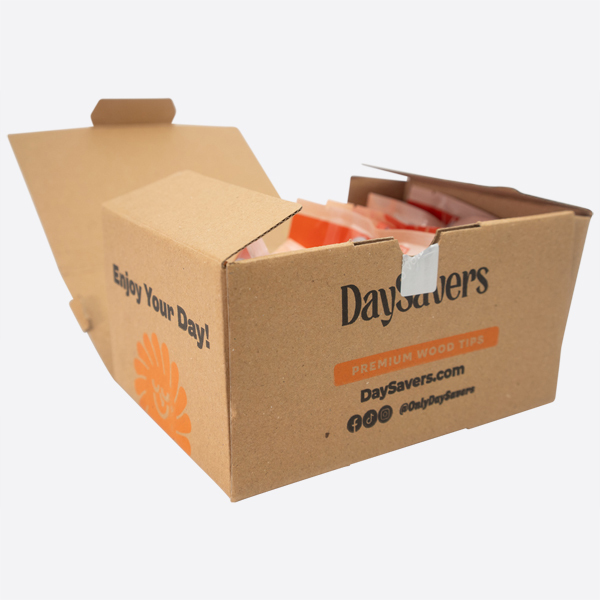 DaySavers Display Box 9mm Wood Filter Tips with Cigar Bands - [10 per case]