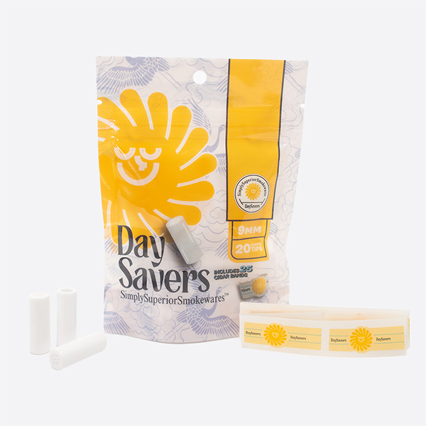 DaySavers 9mm Ceramic Filter Tips with Cigar Bands - - Premium Filter Tip - Glass, Wood and Ceramic Options Available