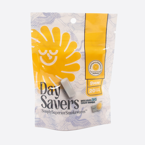 DaySavers 9mm Ceramic Filter Tips with Cigar Bands - - Available in Glass, Wood, and Ceramic Filter Tip Styles