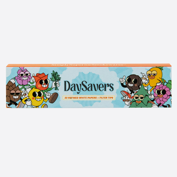 DaySavers King Size White Rolling Papers with Filter Tips - Ultra-Thin European Rolling Paper from French Paper Mills