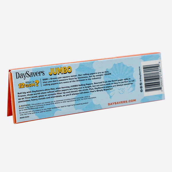 DaySavers King Size Jumbo Booklet - Rolling Papers - Extra-Wide Cut for Rolling with 11mm Premium Filter Tips