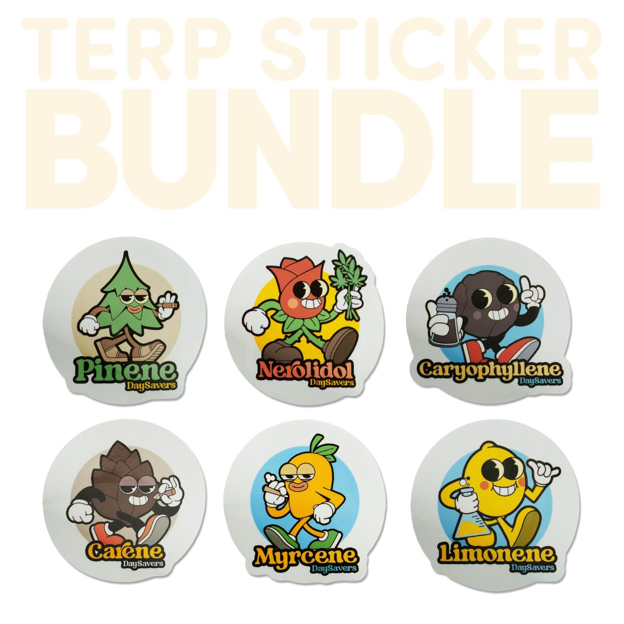 DaySavers Terp Characters Sticker Bundle - 25% Off