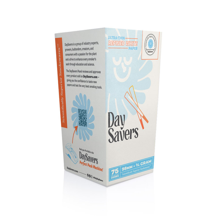 DaySavers Special 98s 3/4 Gram White Pre Rolled Cones [75 Cone Box]