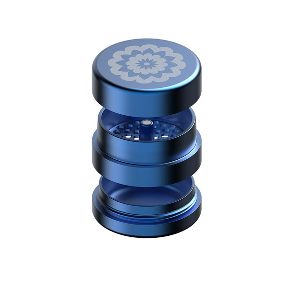 Flower Mill - 2 Inch Standard Weed Grinder Mill - Blue - Mill-Style Grind Produces Fluffy Even Cannabis Without Friction Heat