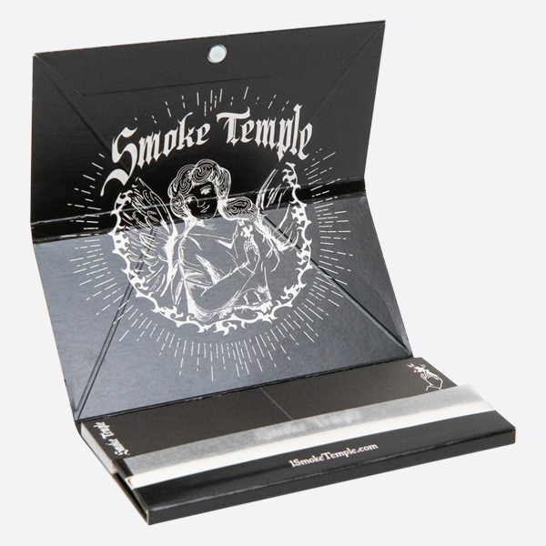 Smoke Temple King Size White Rolling Papers with Filter Tips and Rolling Tray - Filter Tips and Magnetic Closure