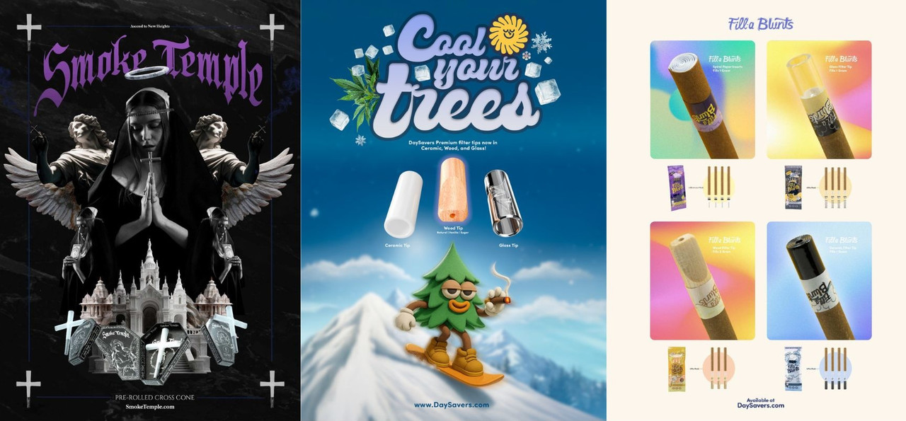 Daysavers, Smoke Temple, Fill-a Blunts and Premium Tips Flyer