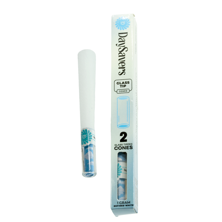 DaySavers 1 Gram Glass Tip Cones - Refined White [2 Pack]