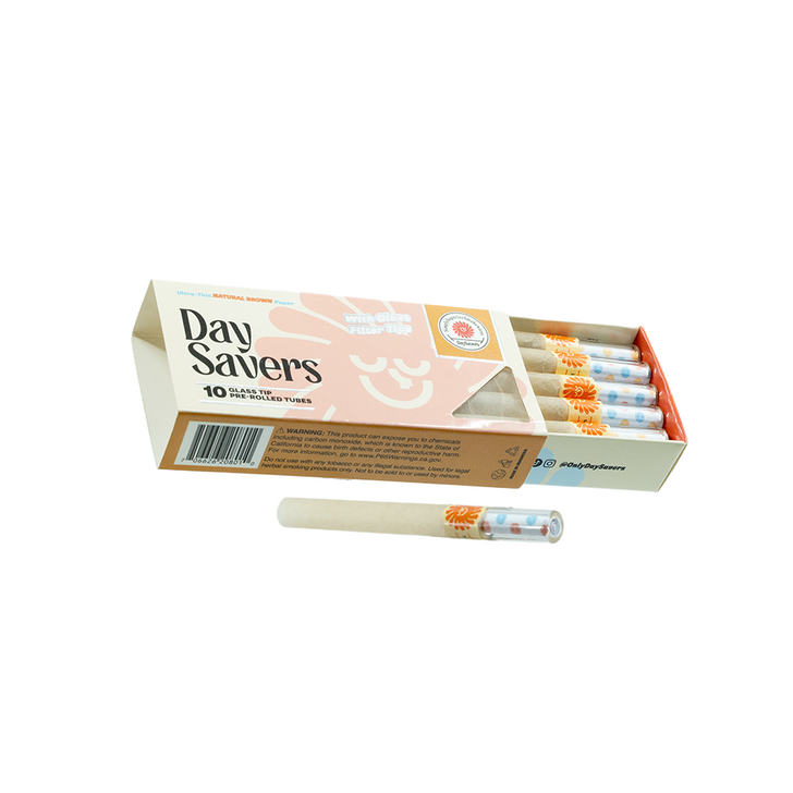DaySavers 84mm/30mm Natural Brown Artisan Tubes with Glass Tips [10 Pack]