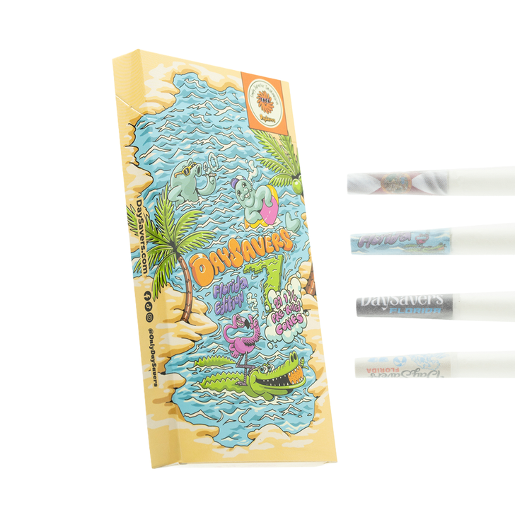 DaySavers 84mm/26mm Florida State Pre-Rolled Cones - Refined White [Pack of 21 Cones]