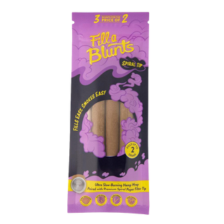 Fill-a Blunts 2 Gram Fatty Pre Rolled Blunt Tubes with Spiral Filter Tips - Display Box [15 Packs per Box - 3 Tubes per Pack]