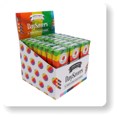 DaySavers 1 Gram King Size LGBTQ+ Pride Flag Pre Rolled Cones - Cones For A Cause