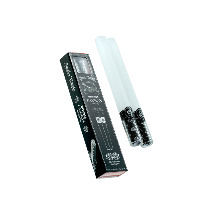 Smoke Temple Pre-Rolled Double Cannon with Glass Tips - Refined White [1 Double Cannon per Pack]